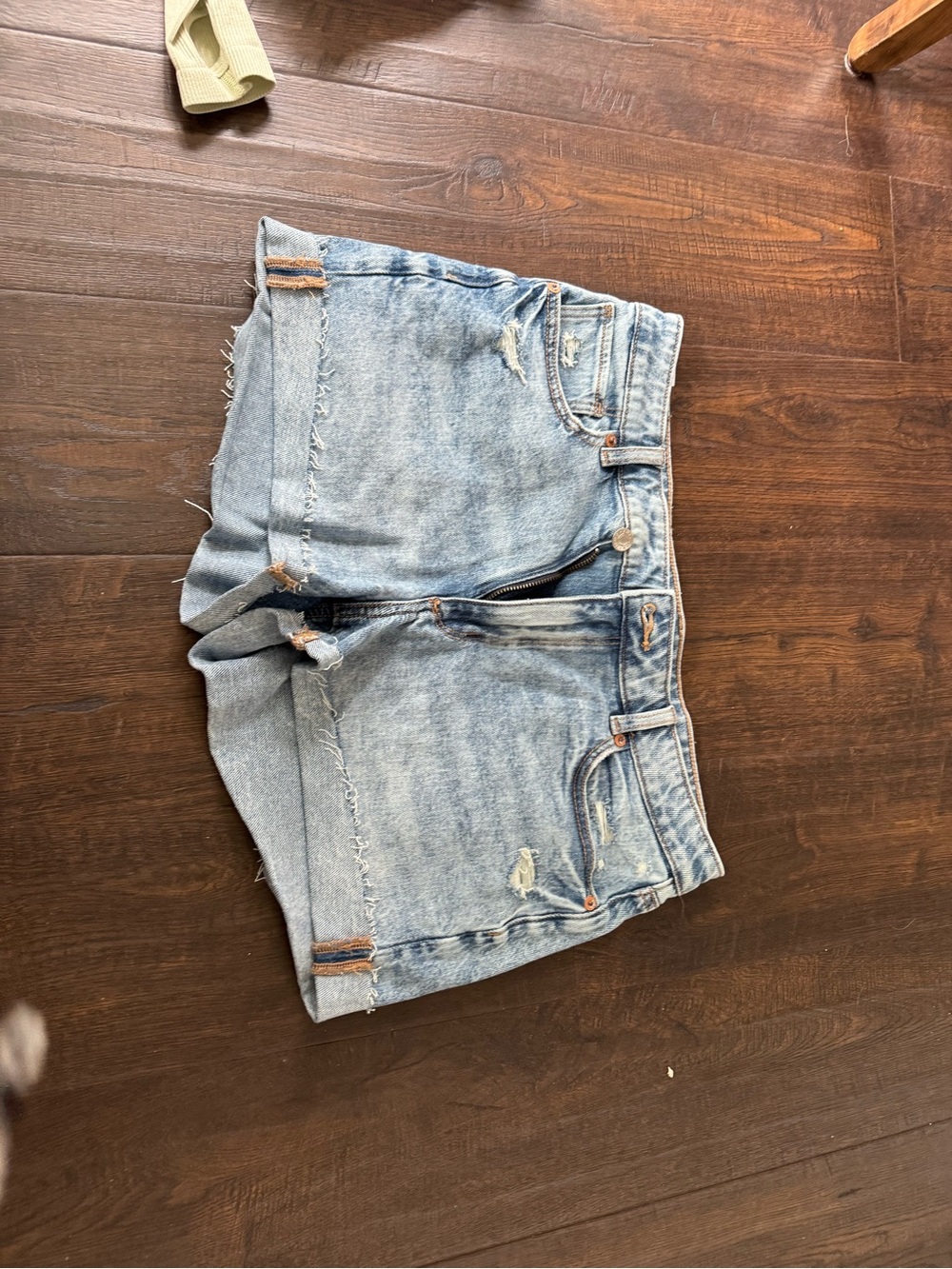 American Eagle Outfitters Light Blue Distressed Denim Shorts